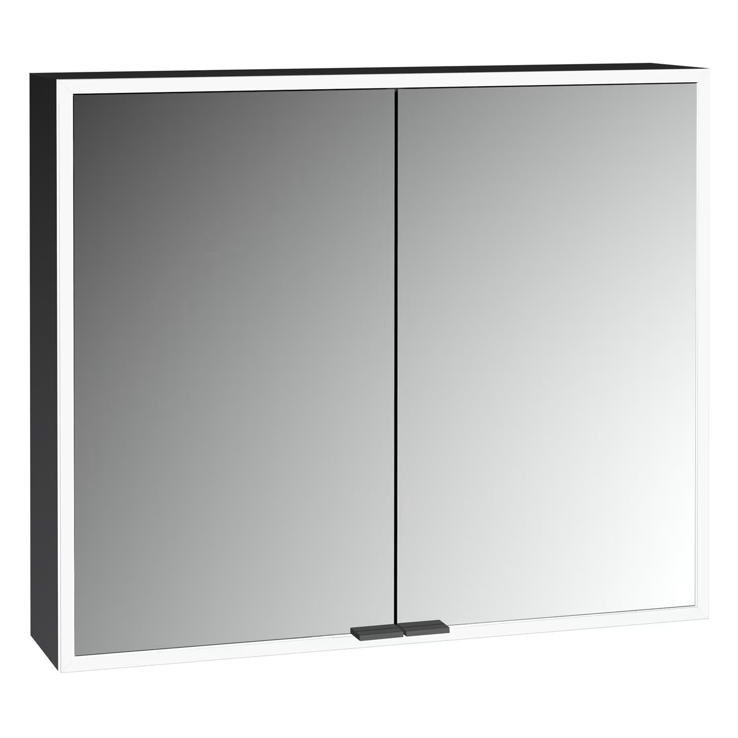 Kronenbach Cube 2.0 Kabinett 80x17x70 cm Spiegelschrank schwarz KB100217MB