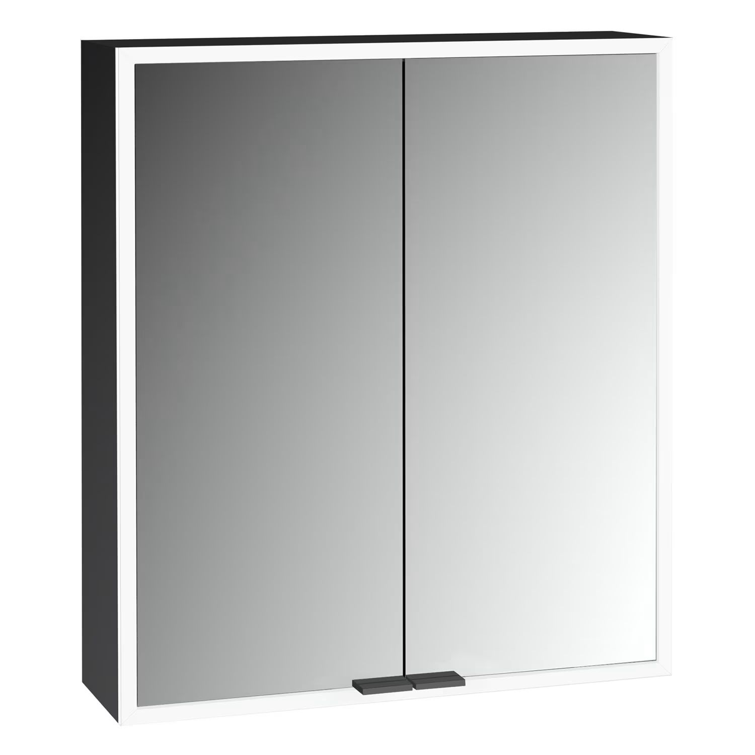 Kronenbach Cube 2.0 Kabinett 60x17x70 cm Spiegelschrank schwarz KB100216MB