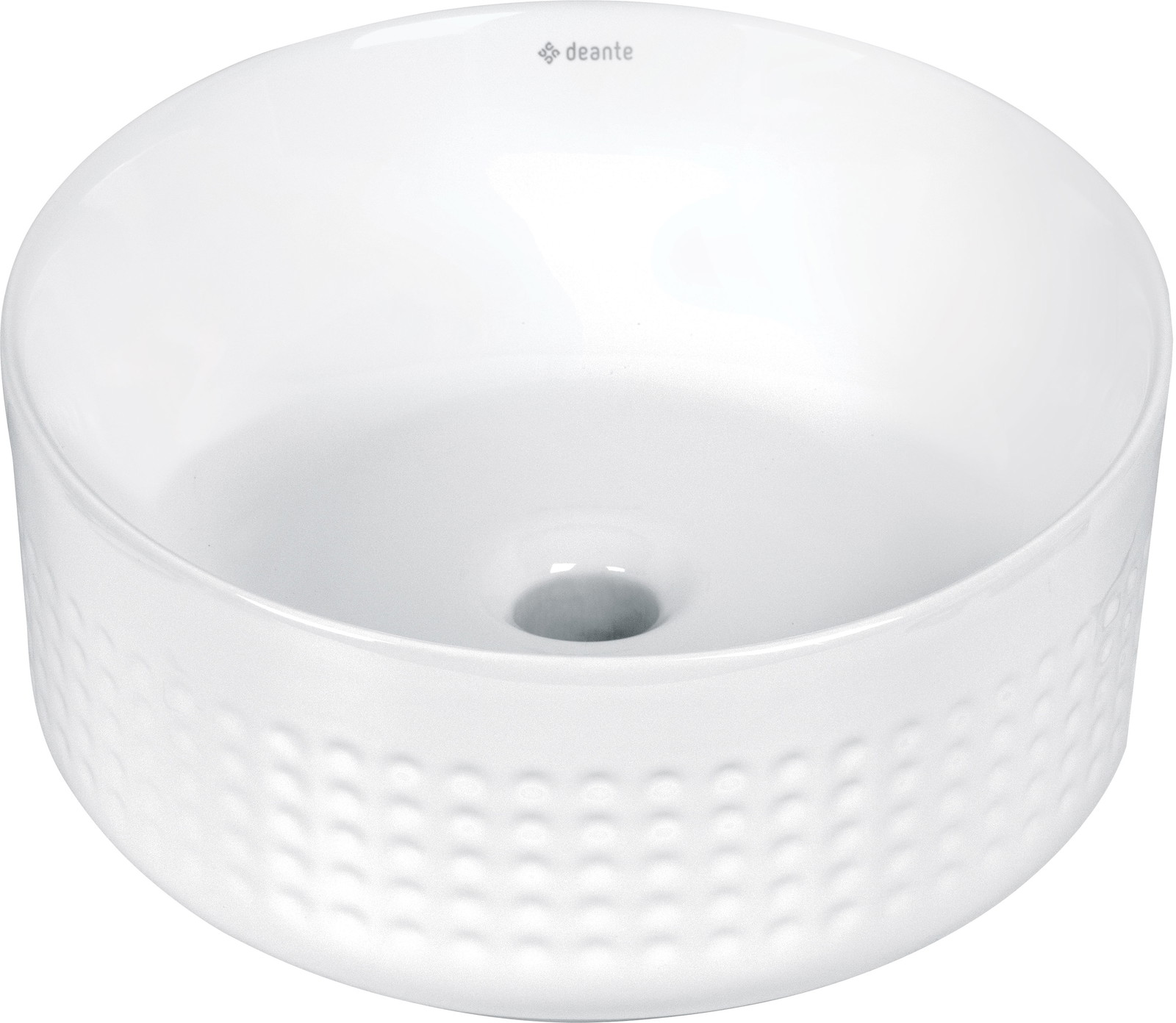 Deante Silia Hexa Waschbecken 36x36 cm rund Aufsatzwaschbecken weiß CDX_6U3S