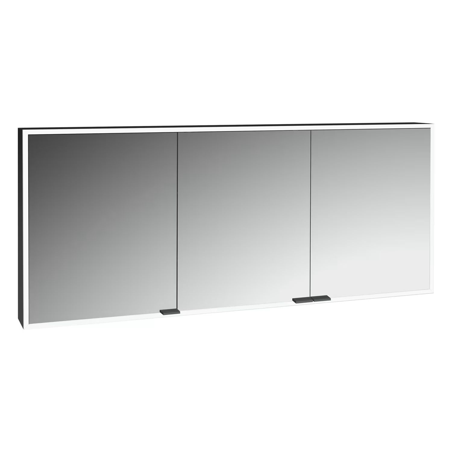 Kronenbach Cube 2.0 Kabinett 160x17x70 cm Spiegelschrank schwarz KB100222MB