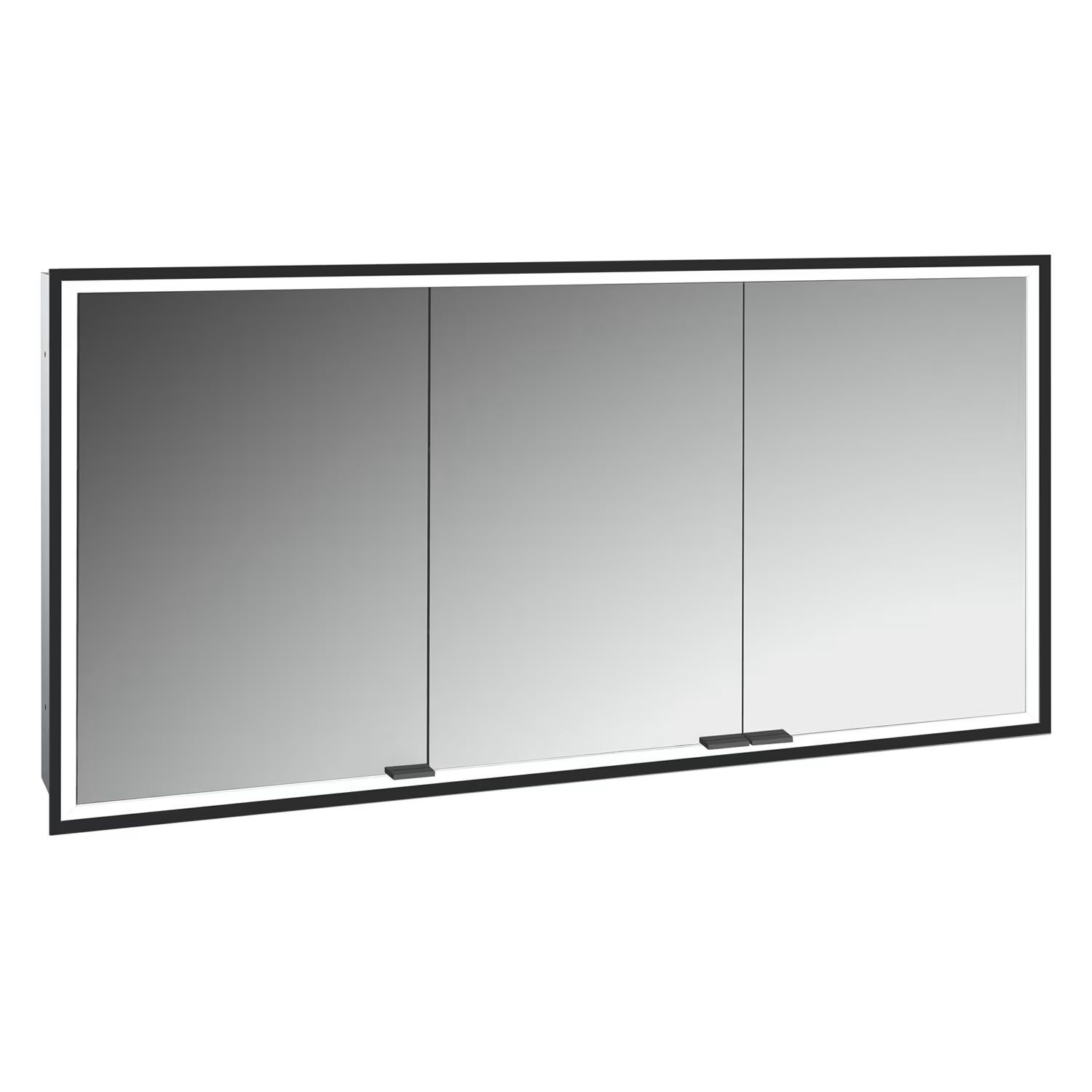 Kronenbach Cube 2.0 Kabinett 140x17x70 cm Spiegelschrank schwarz KB100229MB