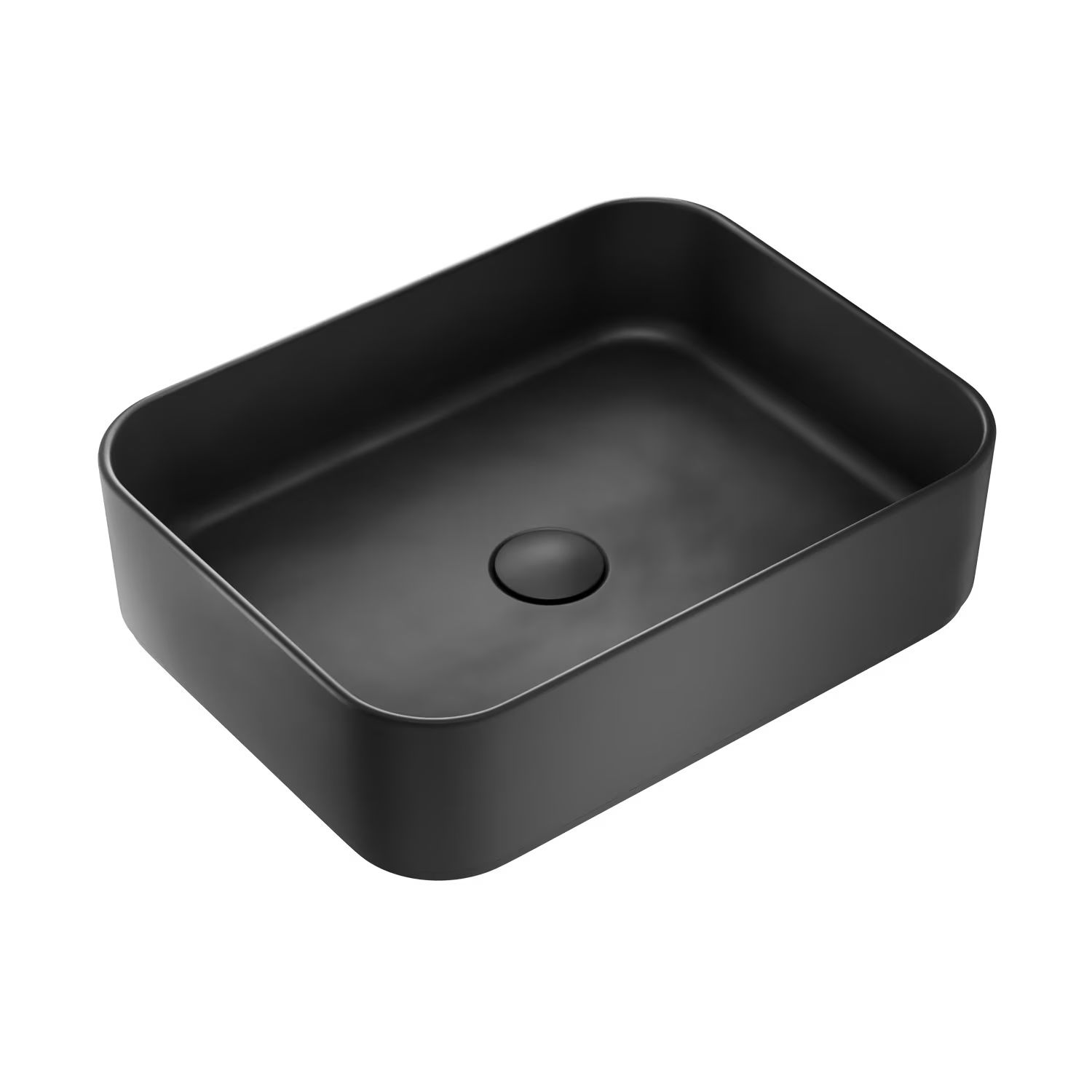 Kronenbach Cube Waschbecken 50x38.5 cm rechteckig Aufsatzwaschbecken schwarz KB144400BK