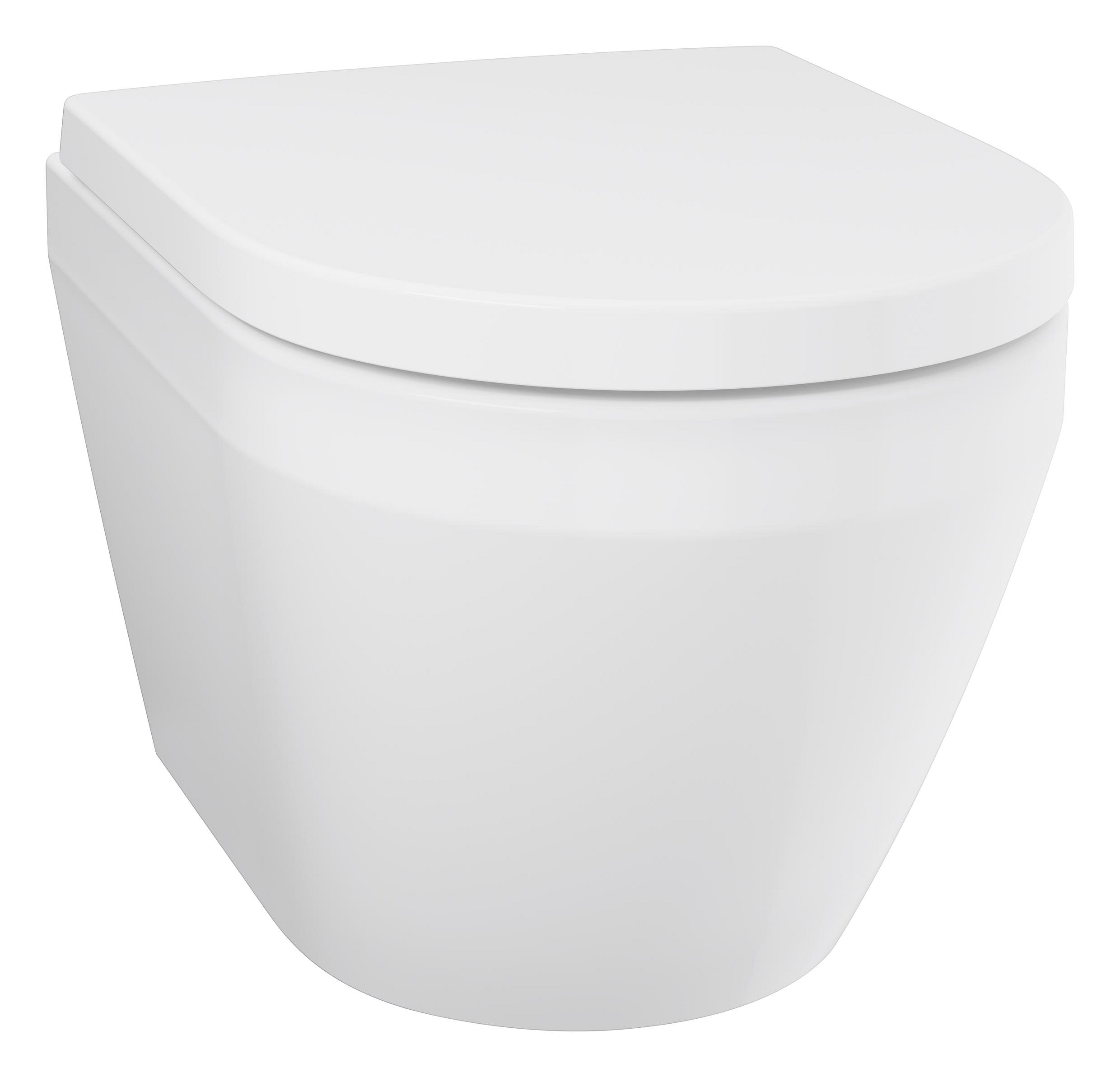 Grohe Euro Ceramic WC-Becken mit Absenkautomatik-Sitz hängend Spülrandlos mit Wirbelspülung weiß Glanz 102509SH00