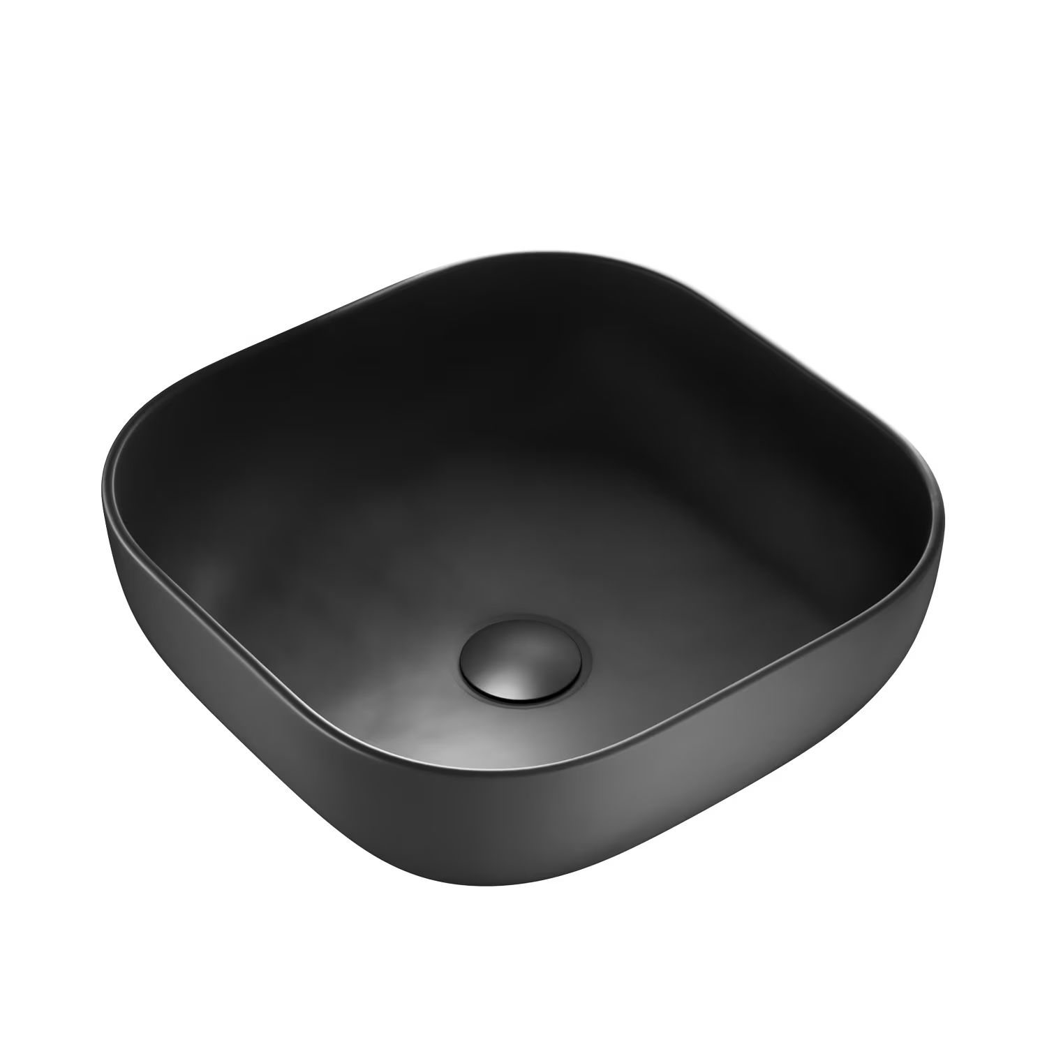 Kronenbach Cube Waschbecken 42x42 cm quadratisch Aufsatzwaschbecken schwarz KB144500BK