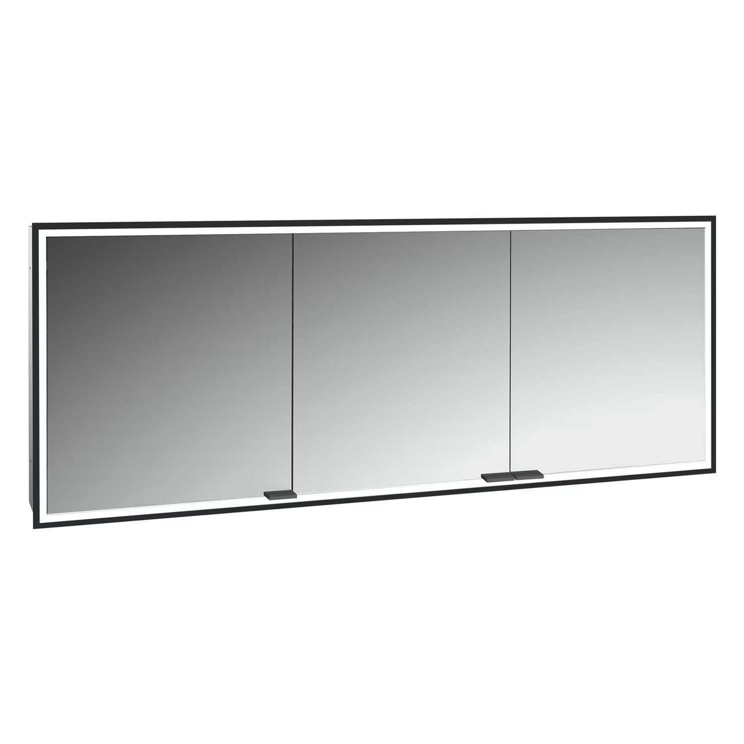 Kronenbach Cube 2.0 Kabinett 180x17x70 cm Spiegelschrank schwarz KB100239MB