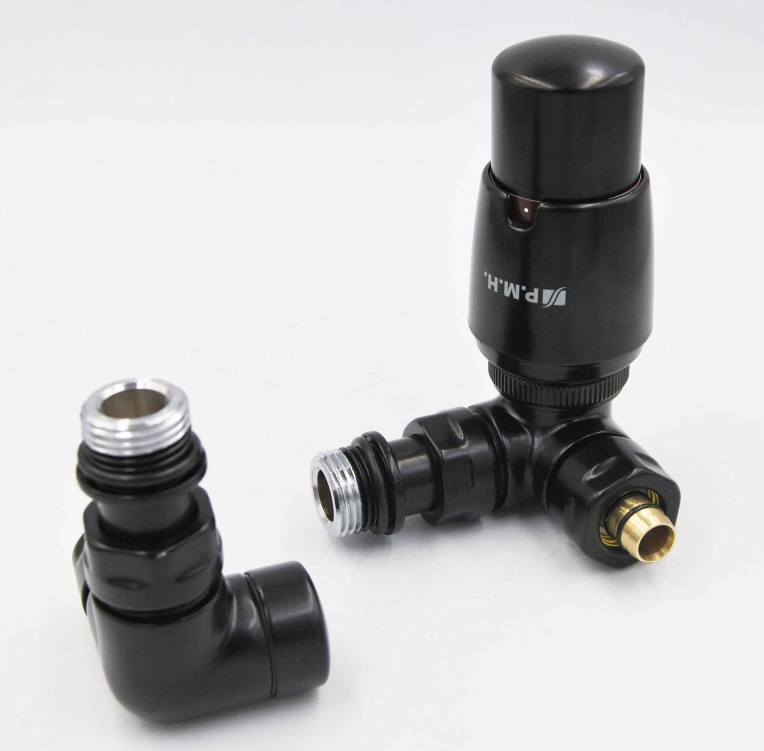 P.M.H. Vision Thermostatisches Eckventil schwarz VISION-LB