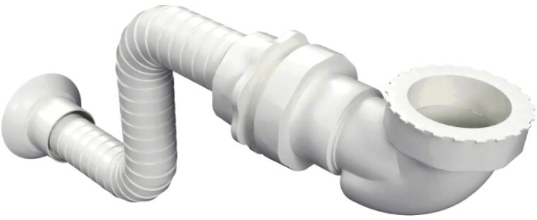 Actima Siphon für das Waschbecken Rohr weiß INNL.1219.SET.WH