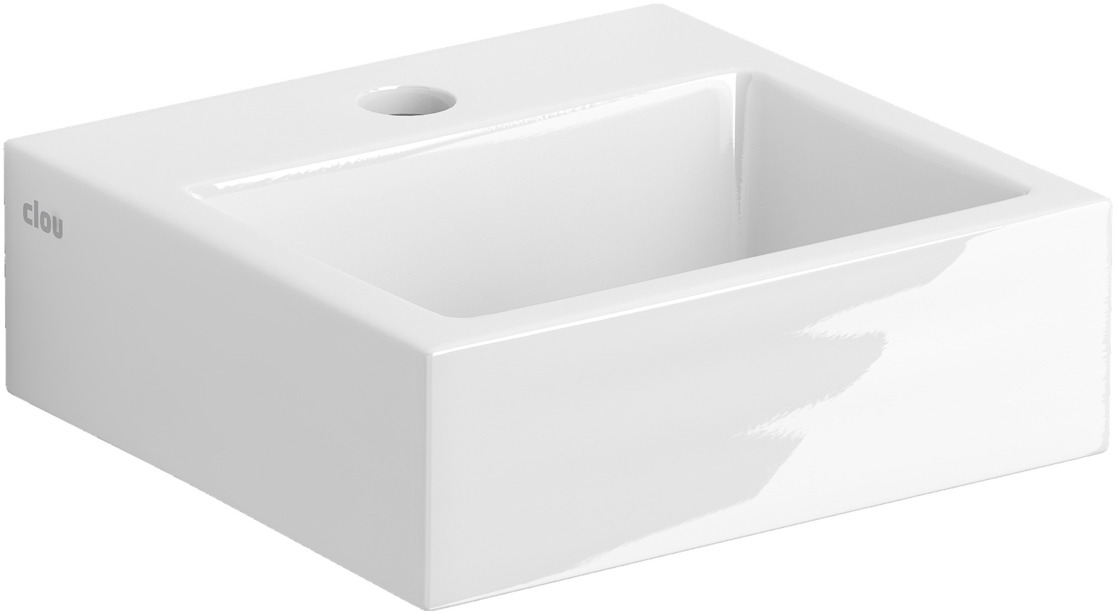 Clou Flush Waschbecken 28x27 cm rechteckig Klassisch-Aufsatzwaschbecken weiß CL/03.03010