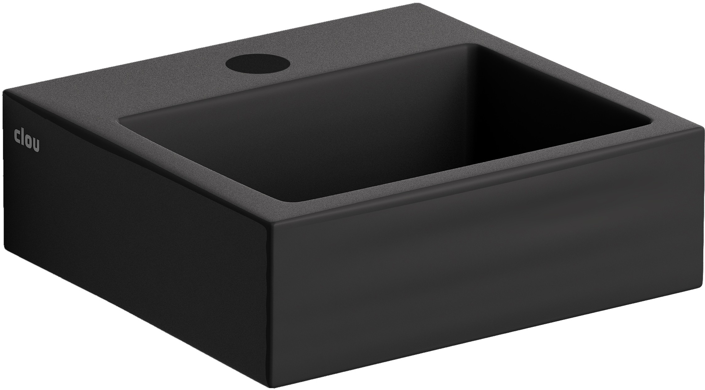 Clou Flush Waschbecken 28x27 cm rechteckig Klassisch-Aufsatzwaschbecken schwarz CL/03.12010