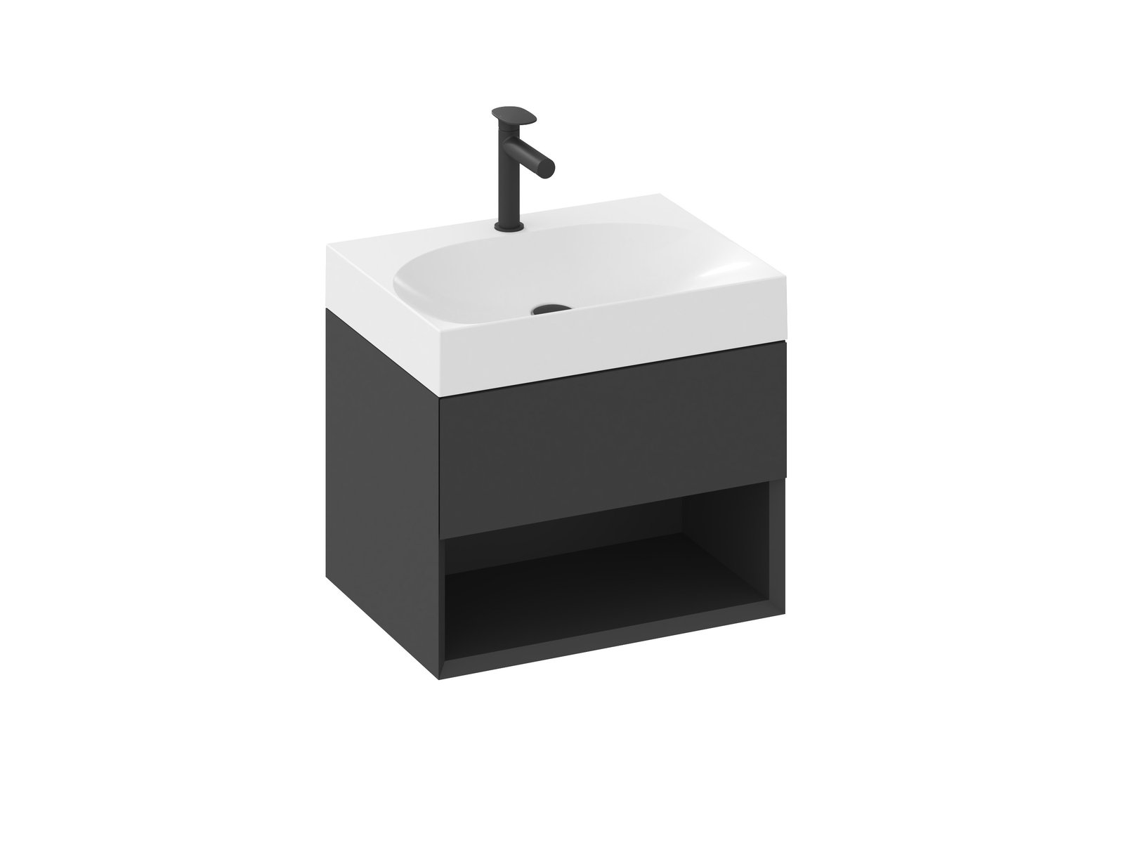 Ravak Lite Kabinett 60x45x43 cm Unterschrank hängend schwarz X000001856