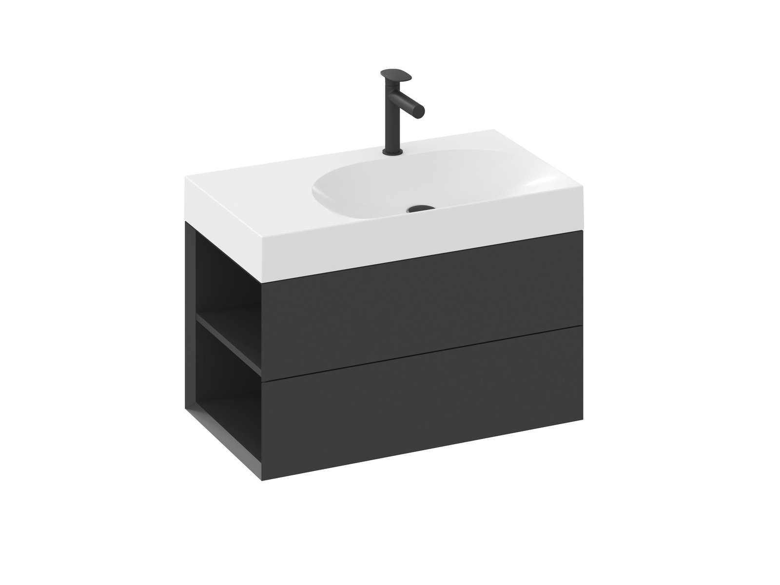 Ravak Lite Kabinett 80x45x43 cm Unterschrank hängend schwarz X000001874