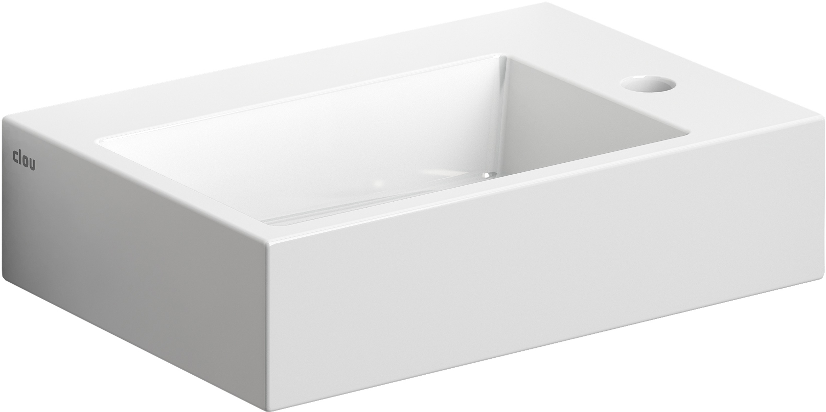 Clou Flush Waschbecken 42.5x29 cm rechteckig Klassisch-Aufsatzwaschbecken weiß CL/03.03220