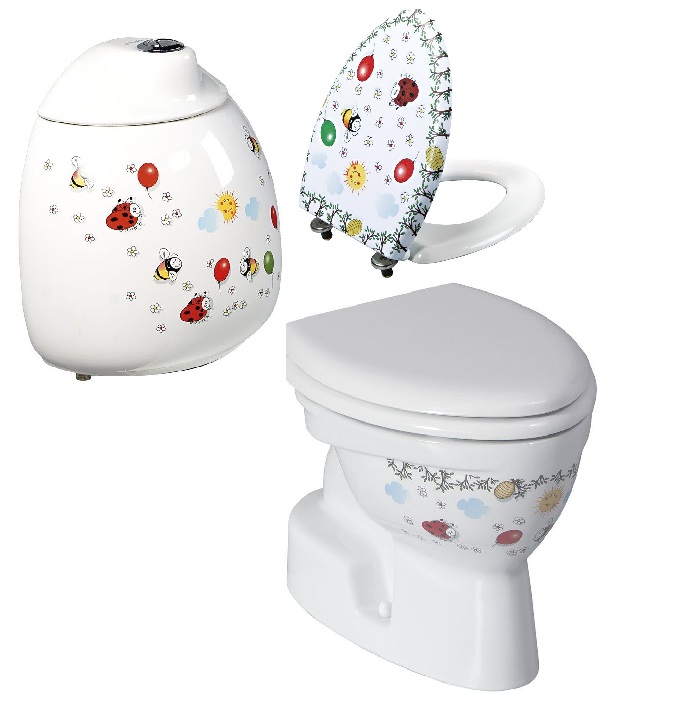 Set Kompakte Toilettenschüssel Creavit Kid CK300-11CB00E-FF00, Universaltank Creavit Kid CK400.00CB00E.FF00, KC0802.01.1, IT1025