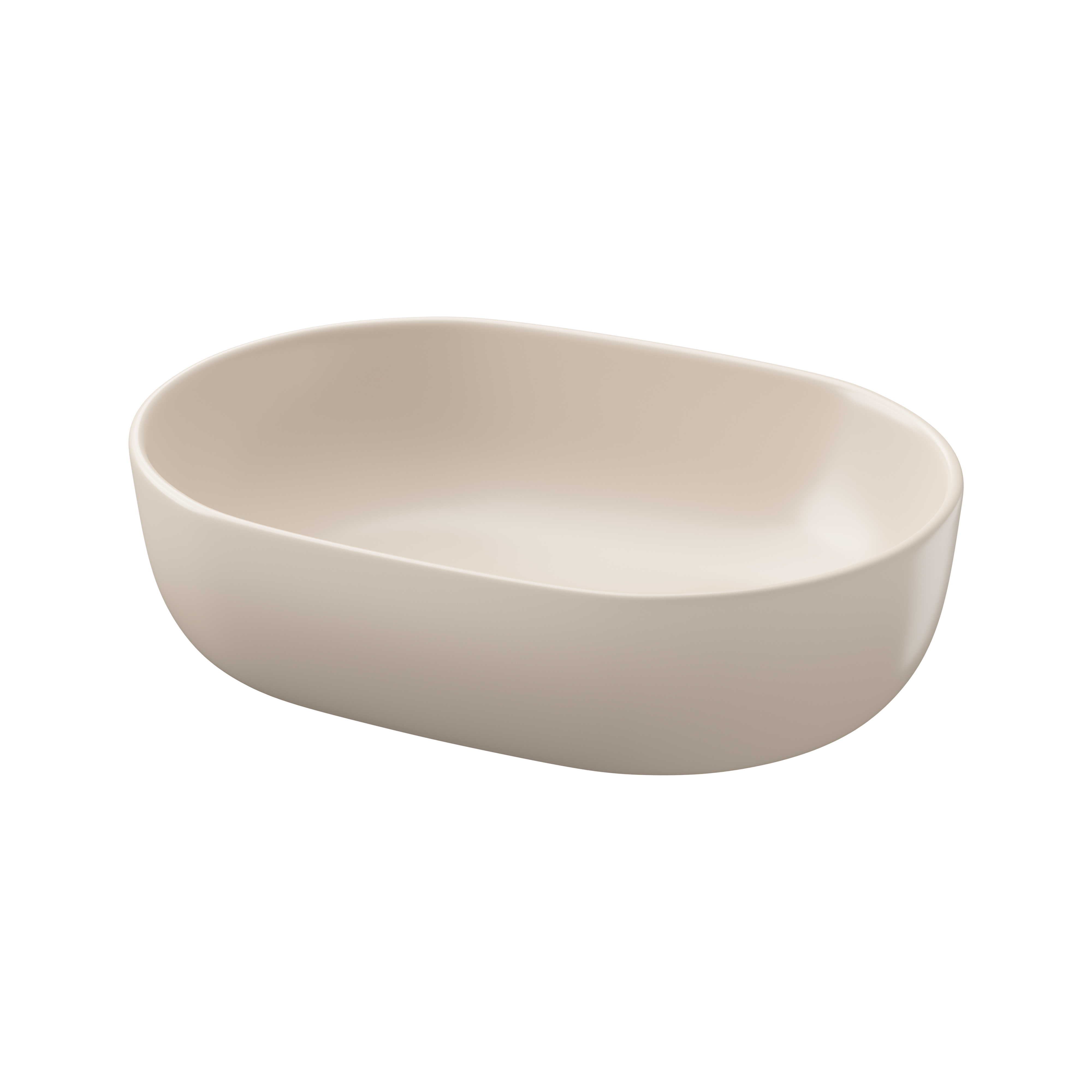 Cersanit Moduo Waschbecken 50x35.5 cm oval Aufsatzwaschbecken braun/beige K116-132