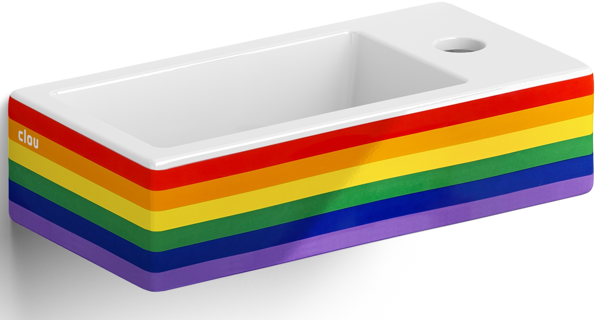 Clou Flush Waschbecken 36x18 cm rechteckig Klassisch-Aufsatzwaschbecken weiß CL/03.69030