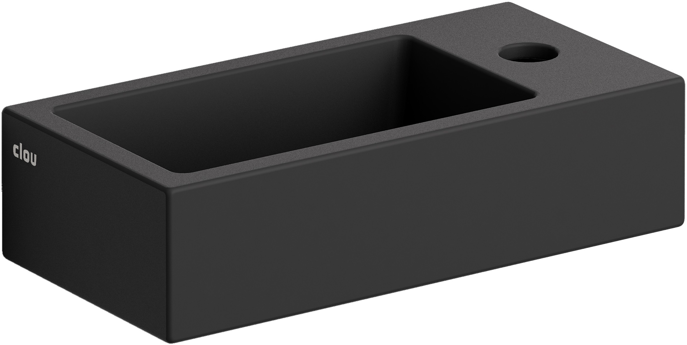 Clou Flush Waschbecken 36x18 cm rechteckig Klassisch-Aufsatzwaschbecken schwarz CL/03.12030
