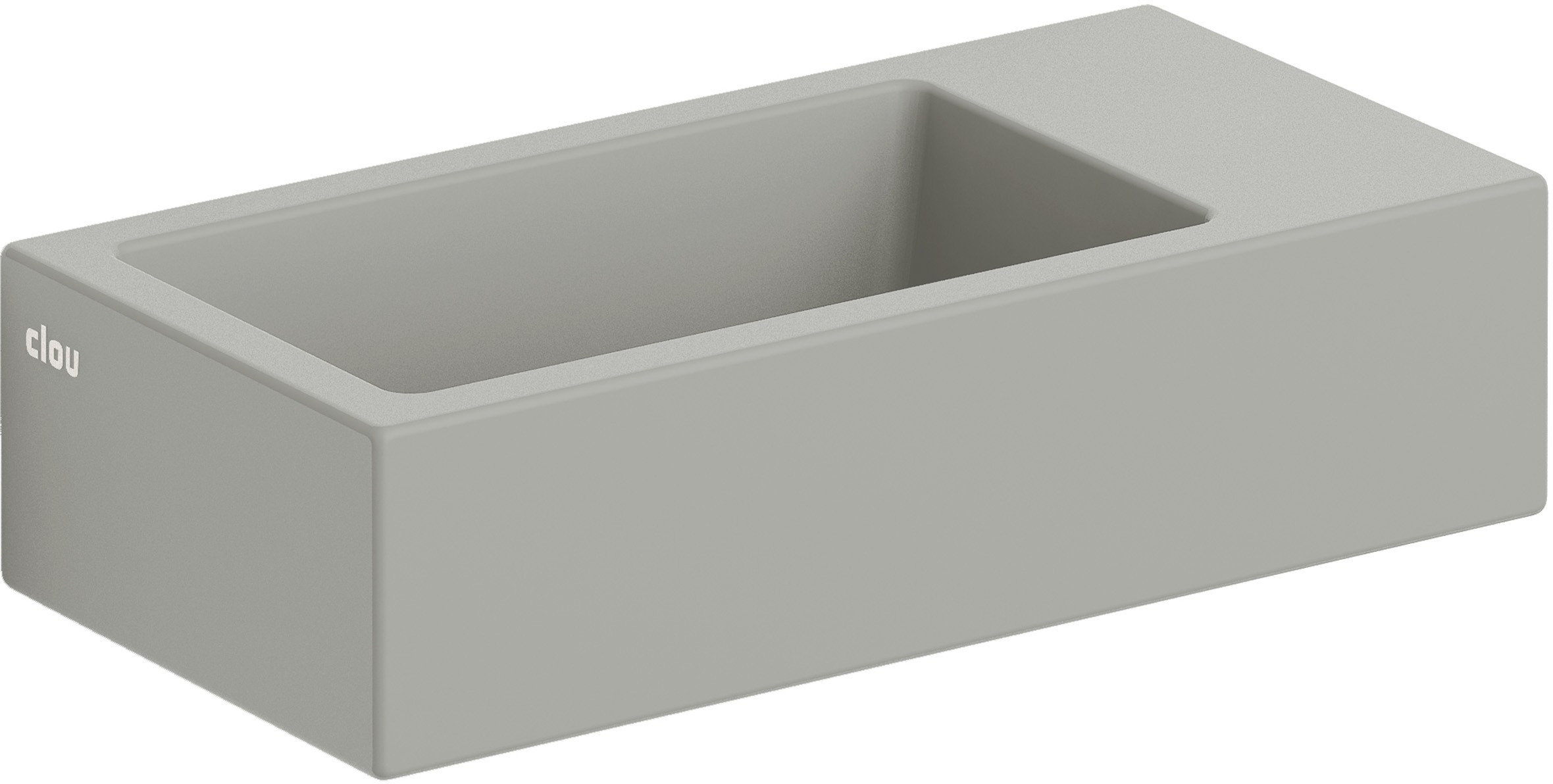 Clou Flush Waschbecken 36x18 cm rechteckig Klassisch-Aufsatzwaschbecken grauer Stein CL/03.32031
