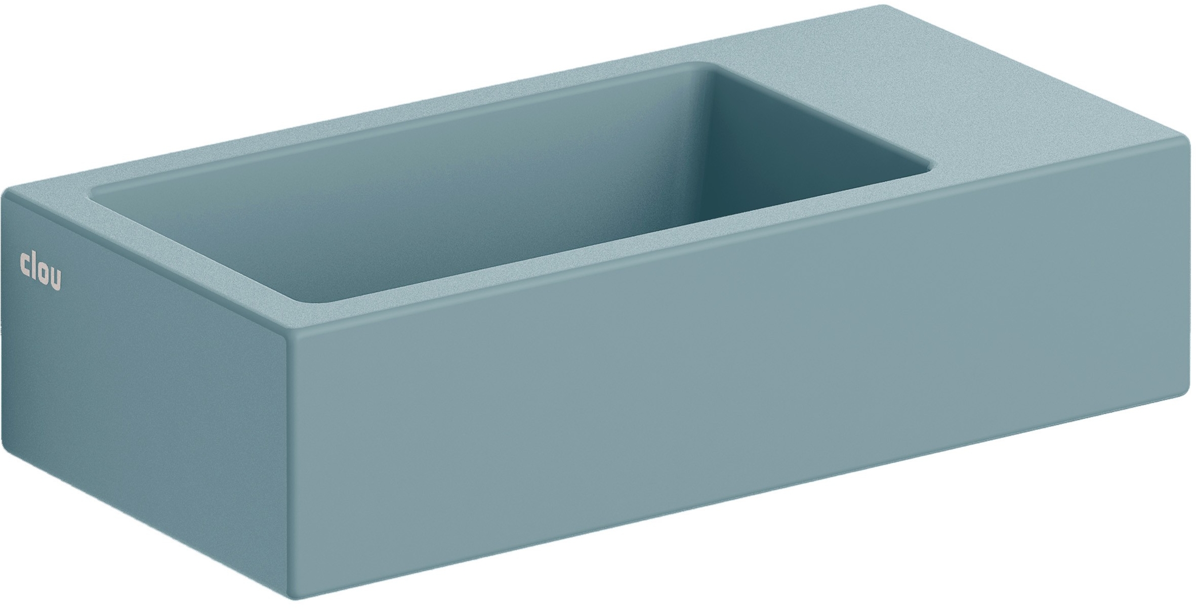 Clou Flush Waschbecken 36x18 cm rechteckig Klassisch-Aufsatzwaschbecken blau CL/03.38031