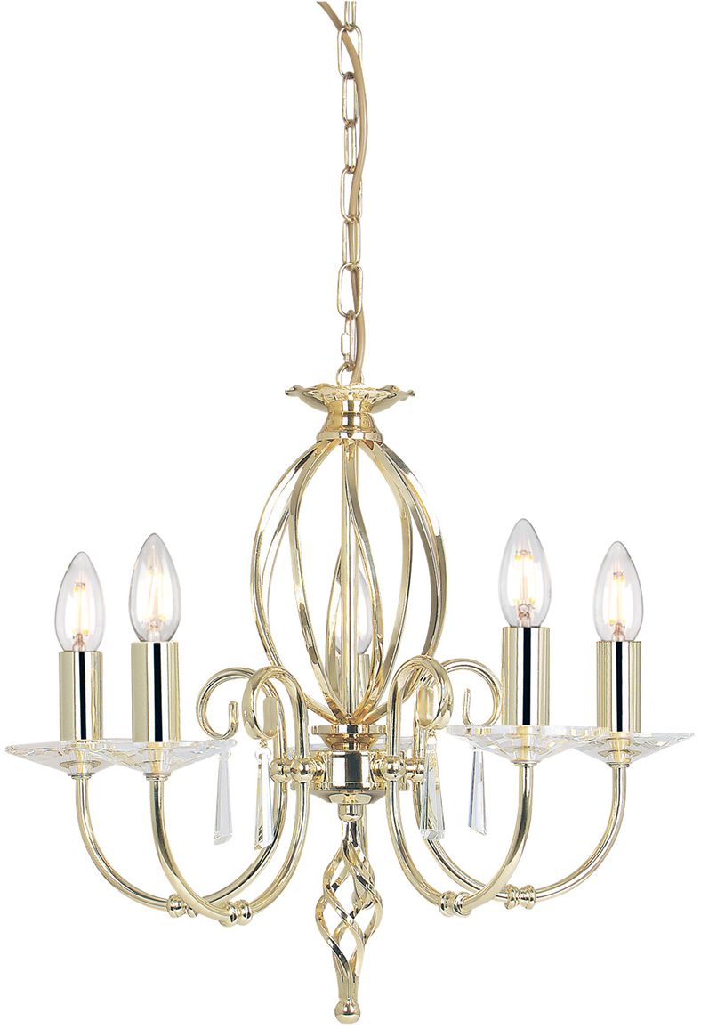 Elstead Lighting Aegean Pendelleuchte 5x60 W messing AG5-POL-BRASS