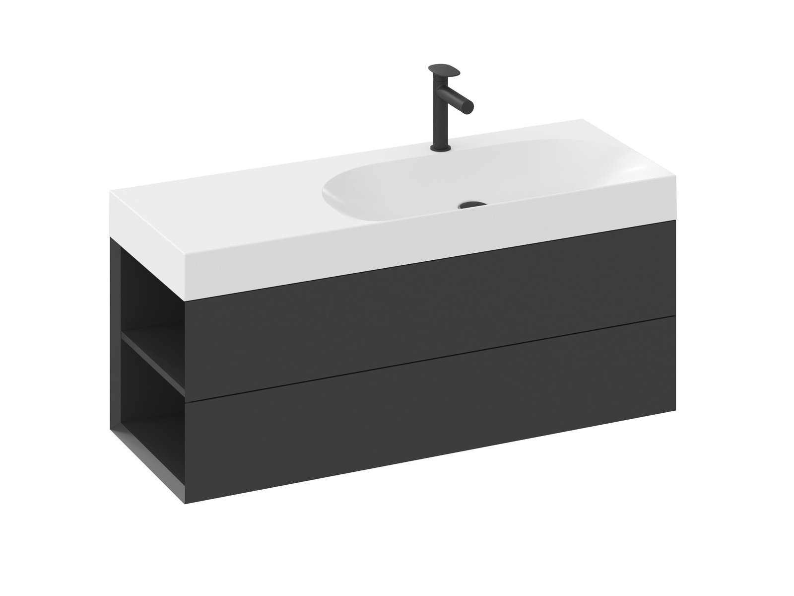 Ravak Lite Kabinett 120x45x43 cm Unterschrank hängend schwarz X000001880