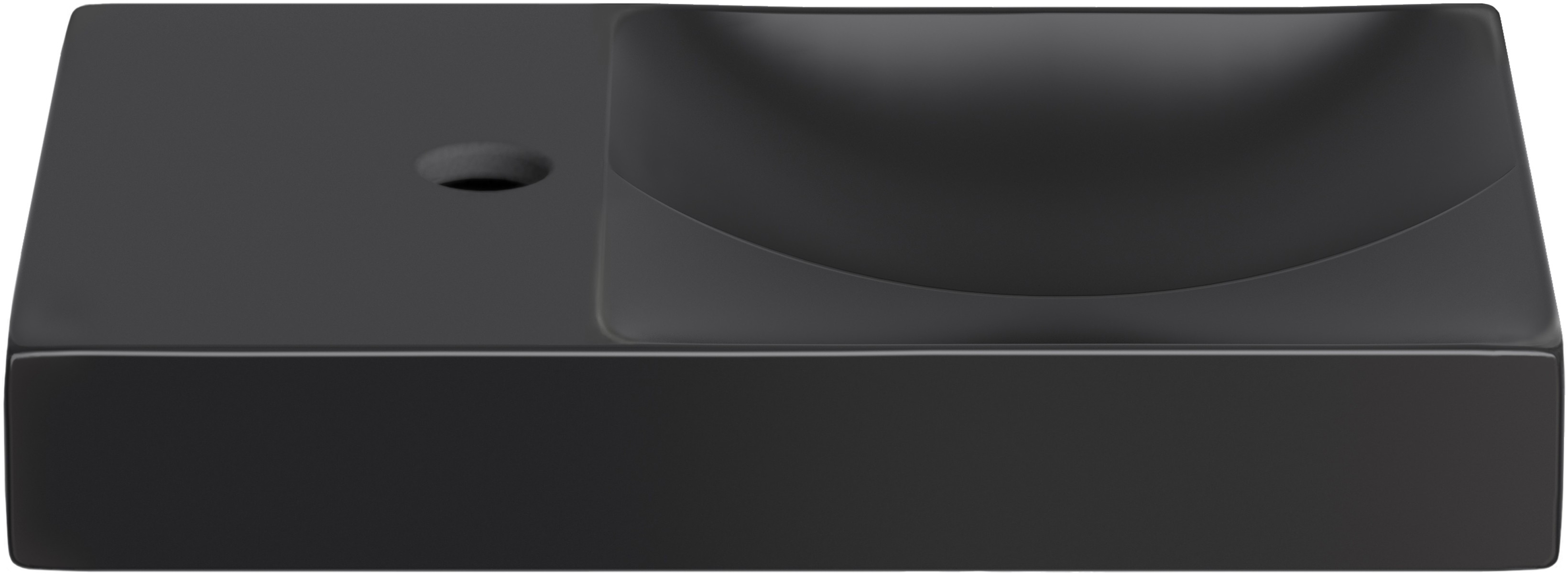 Clou Vale Waschbecken 45x19 cm rechteckig Klassisch-Aufsatzwaschbecken schwarz CL/03.30162.01.L