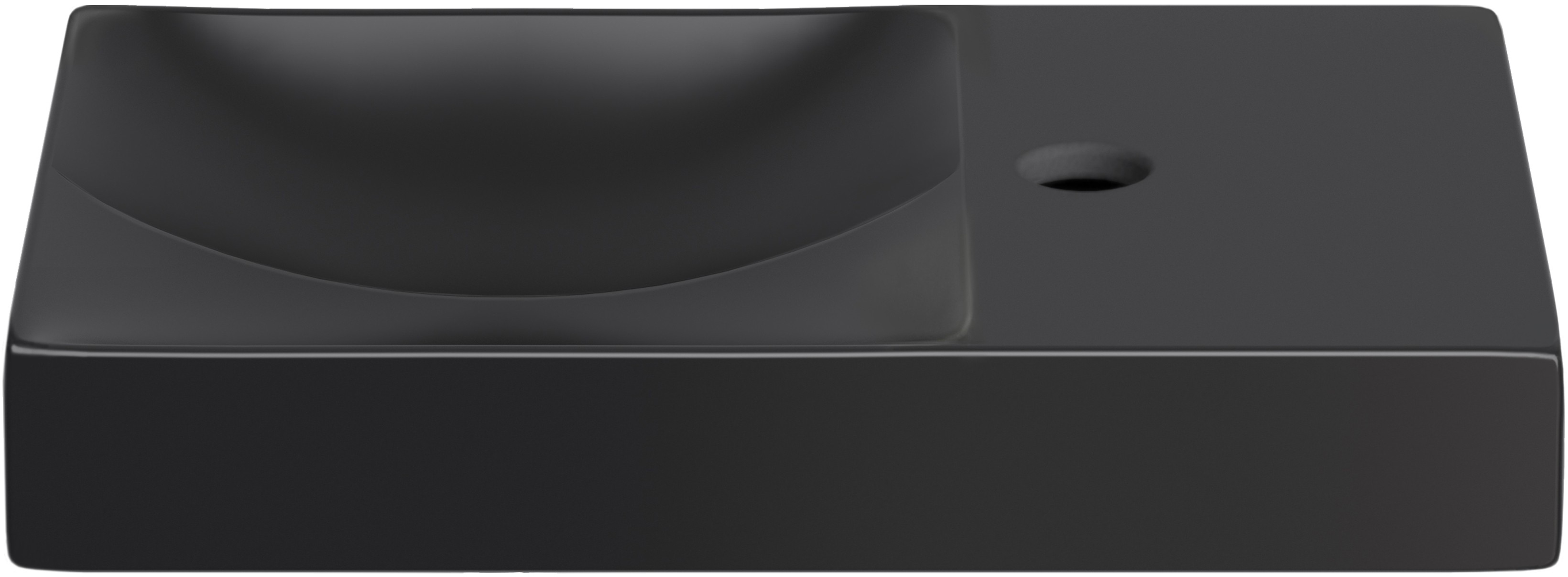 Clou Vale Waschbecken 45x19 cm rechteckig Klassisch-Aufsatzwaschbecken schwarz CL/03.30162.01.R