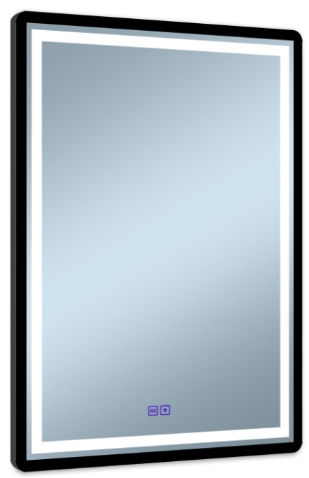 Venti Duo Spiegel 60x80 cm rechteckig mit Beleuchtung mit Spiegelheizung schwarz 5905951180441