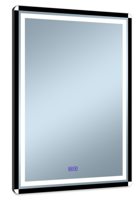 Venti Duo Spiegel 60x80 cm rechteckig mit Beleuchtung mit Spiegelheizung schwarz-weiß 5905951180434