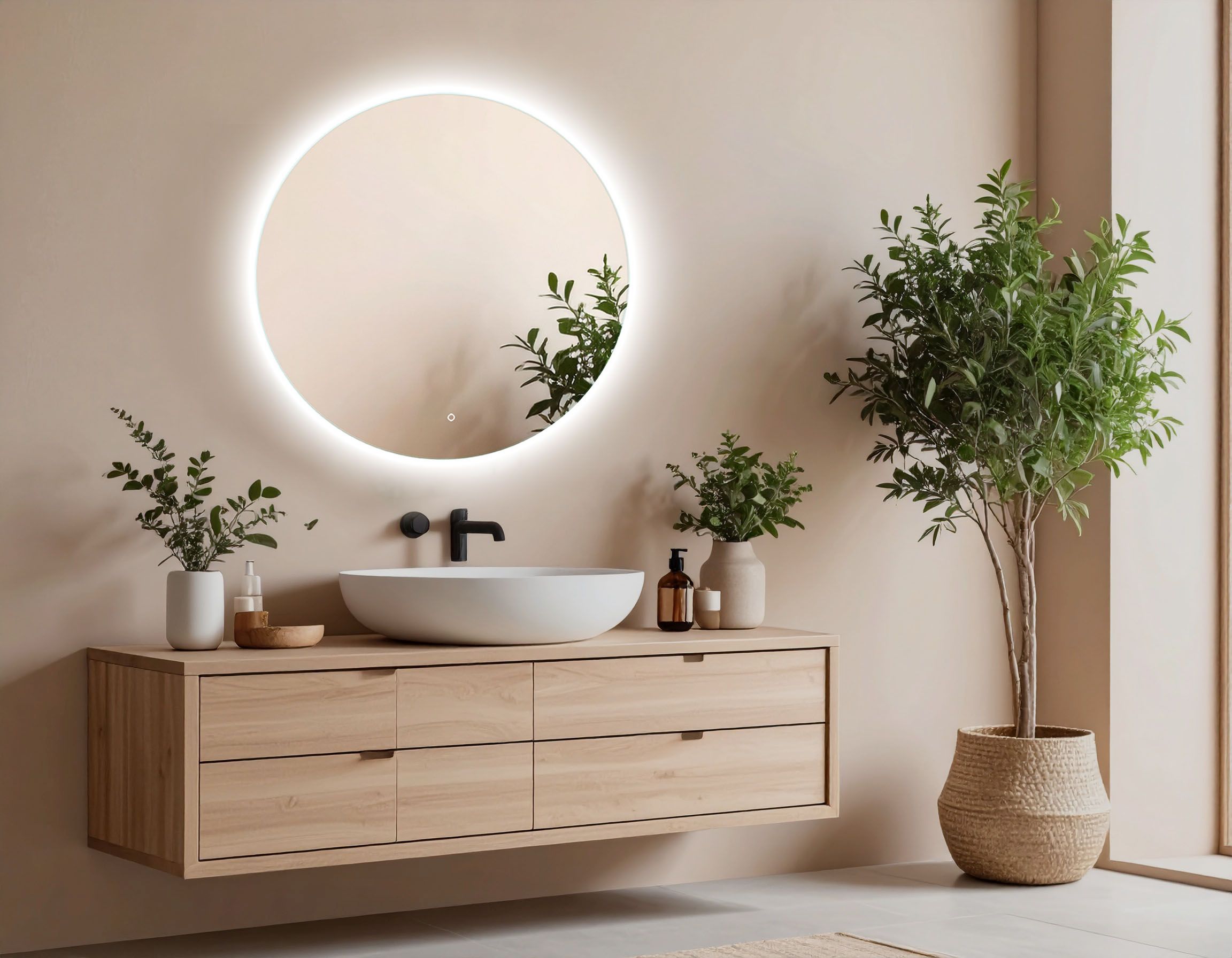 Venti Koło Led Spiegel 50x50 cm rund mit Beleuchtung 5905951180212