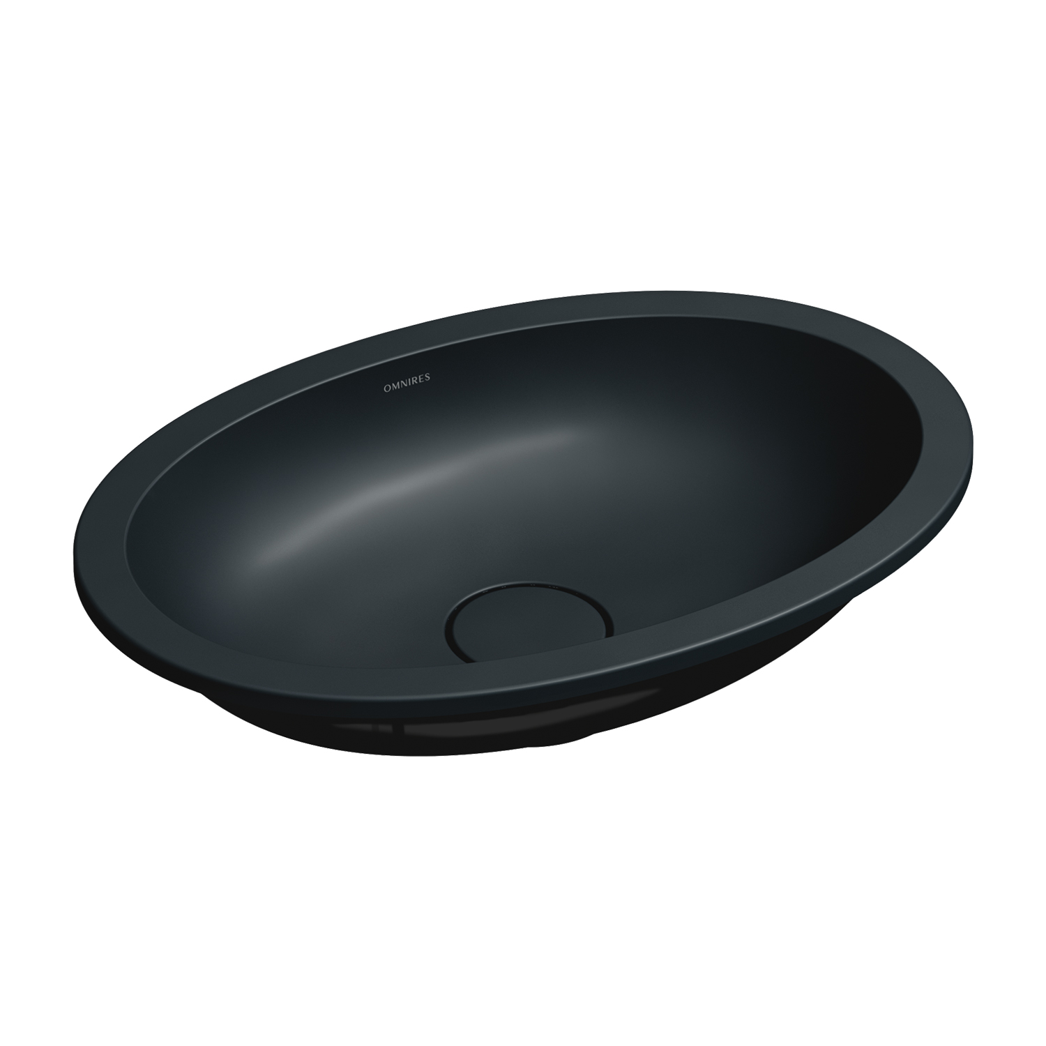 Omnires Shell M+ Waschbecken 48x31 cm oval Unterbauwaschbecken schwarz SHELL480UPBLV
