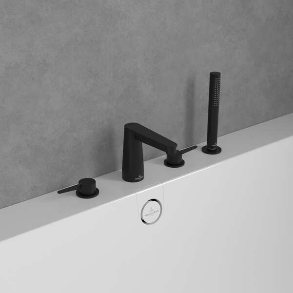 Villeroy & Boch Conum Badewannen- und Duscharmatur awannenmontiert schwarz TVT127002000K5