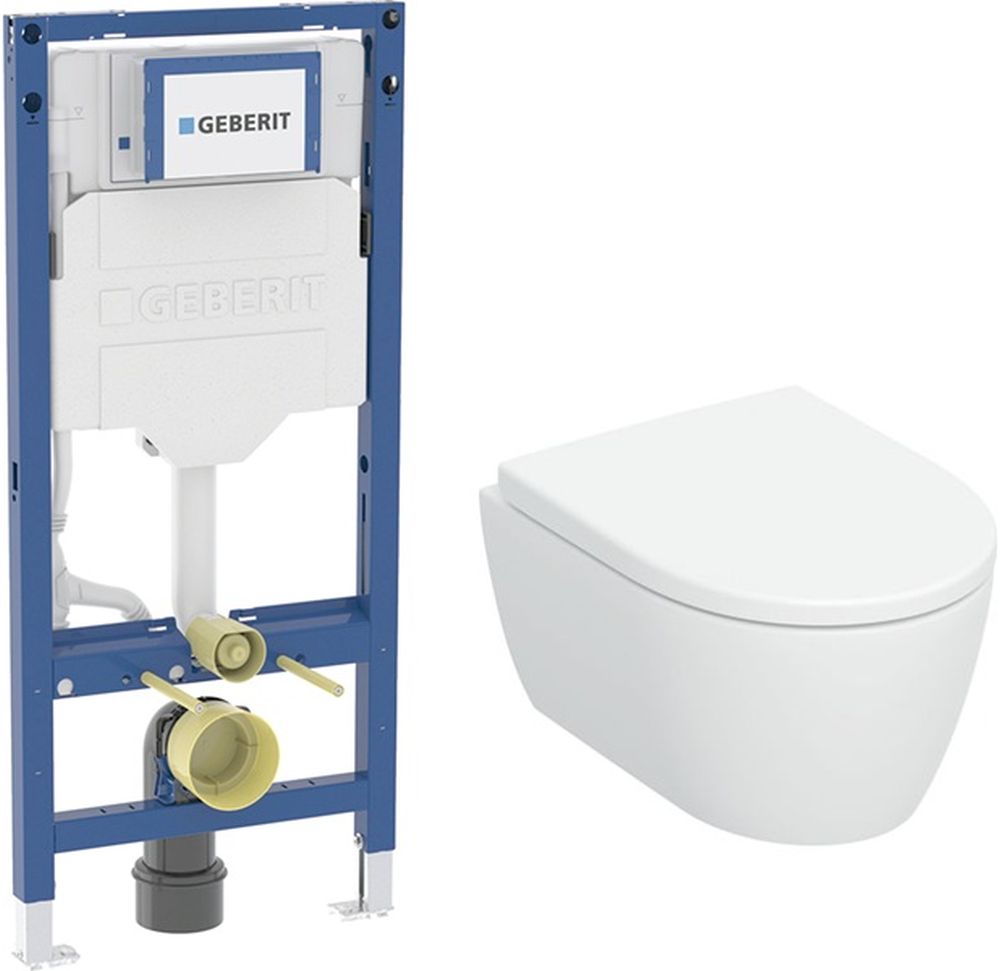 Set WC-Set mit Sitz Geberit iCon 503.048.00.1, Unterputzrahmen Geberit Duofix 111.320.00.6