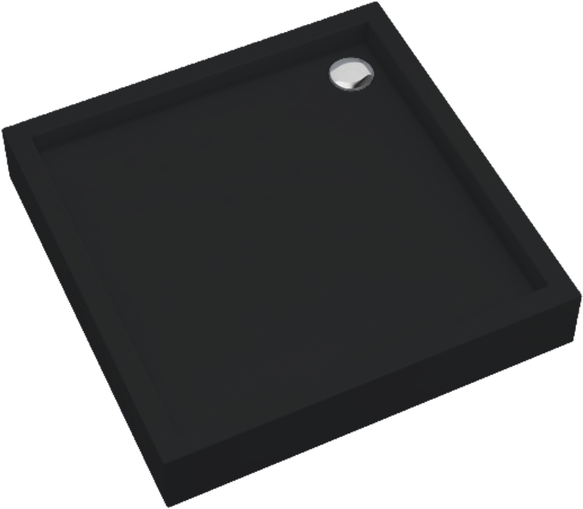 Schedpol Medium Black Matt Quadratische Duschwanne 90x90 cm schwarz 3.4731/C/MG