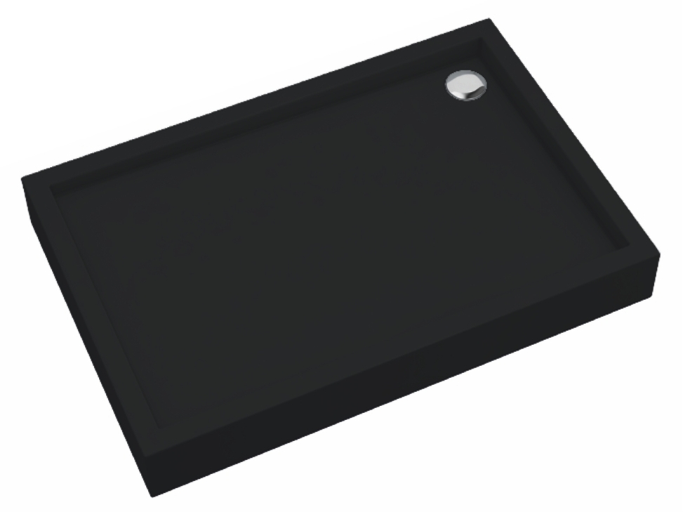 Schedpol Medium Black Mat Rechteckige Duschwanne 120x90 cm schwarz 3.4747/C/MG
