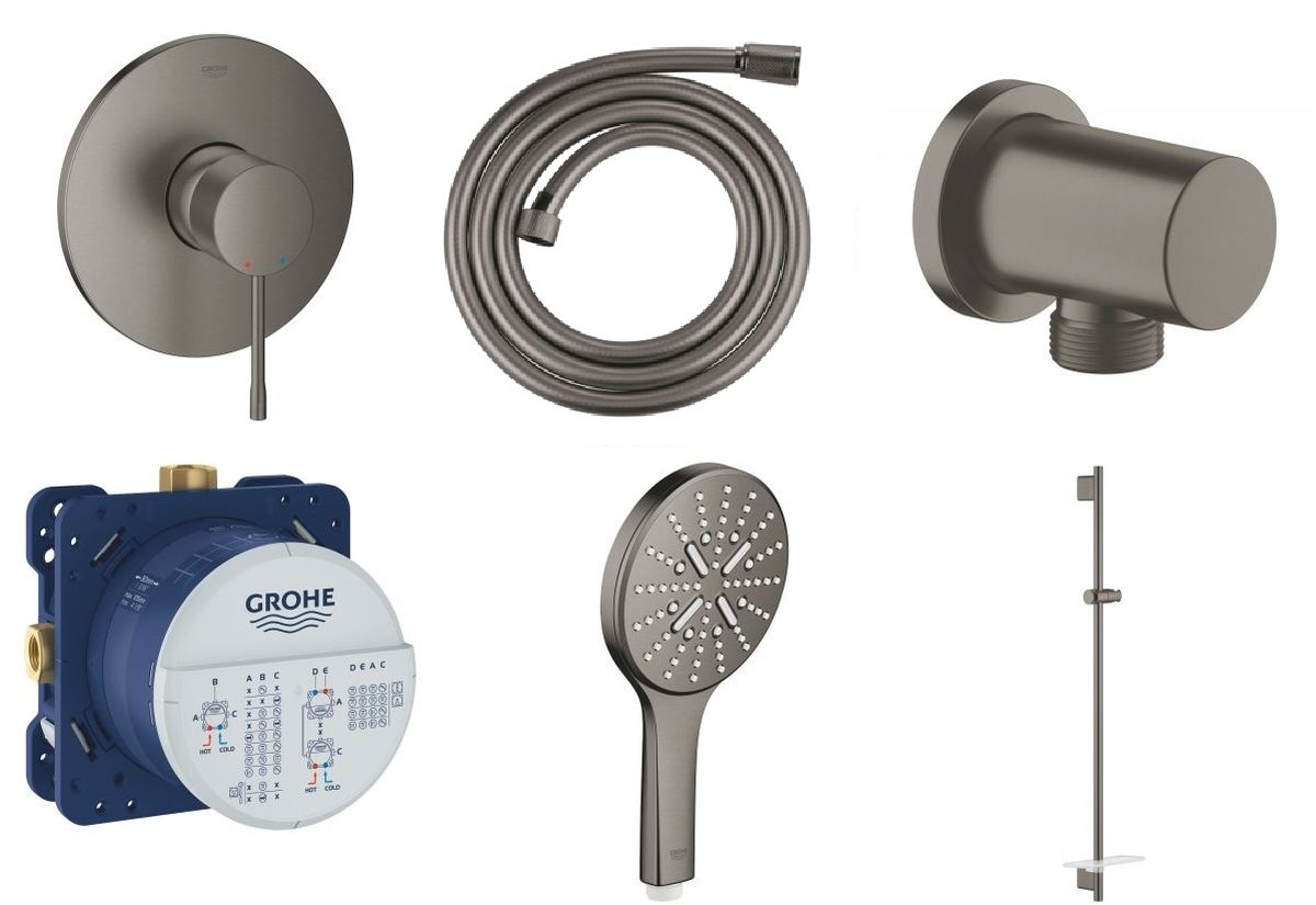 Set Duschbatterie Grohe Essence 24057AL1, Duschstange Grohe Rainshower 26603AL0, 26574AL0, 27057AL0, 35600000, 28388A01