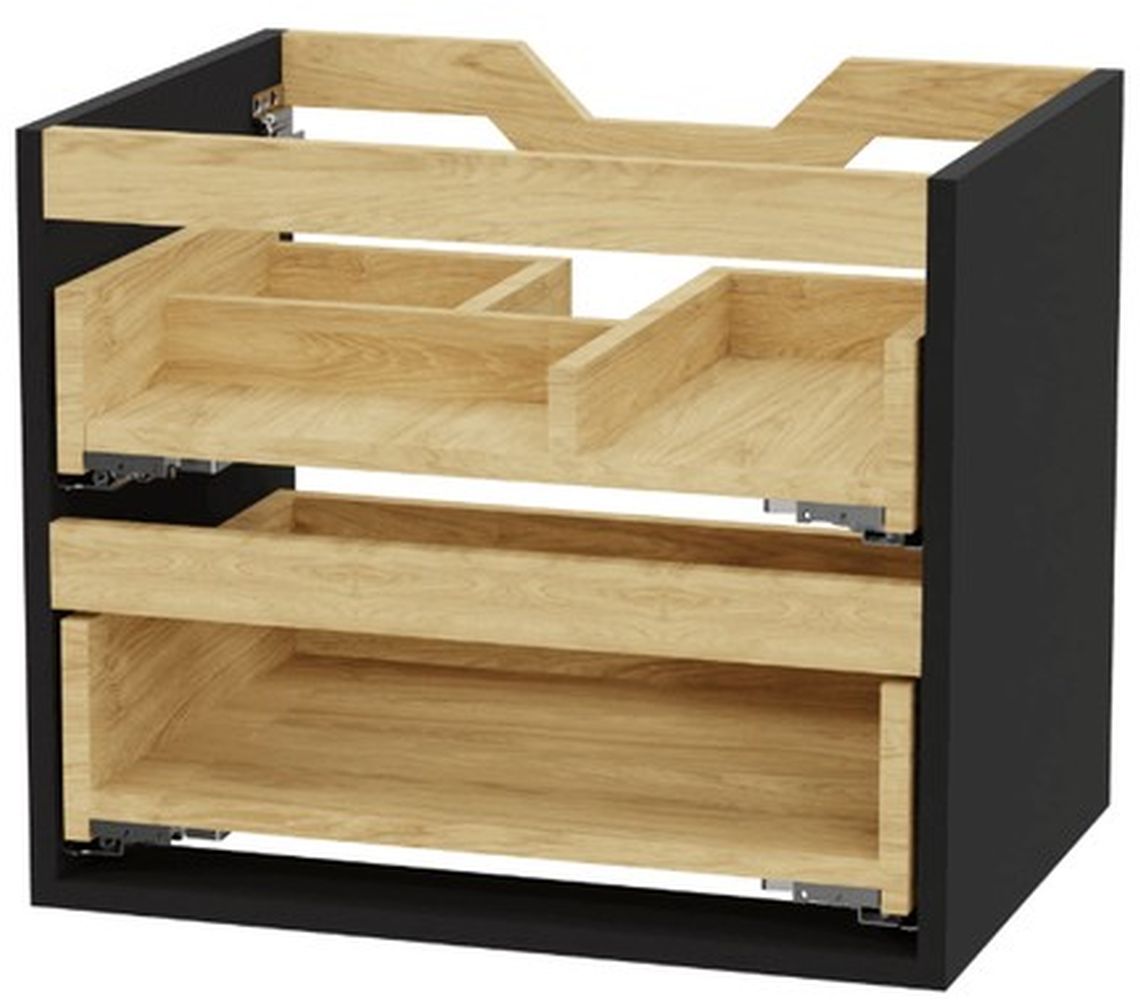 Excellent Tuto 2.0 Schrankkorpus 60x46.5x50 cm Unterschrank hängend schwarz-eiche MLEX.2172.600.BKBL