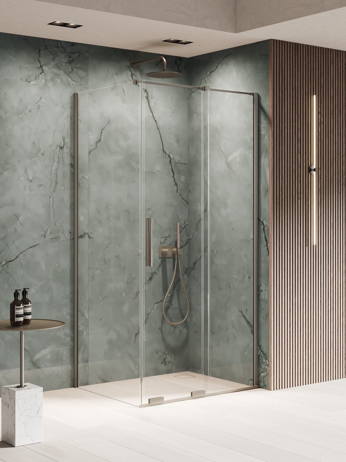 New Trendy Smart Gunmetal Brushed Dusche 120x90 cm gunmetal gebürstet/durchsichtiges Glas EXK-7850