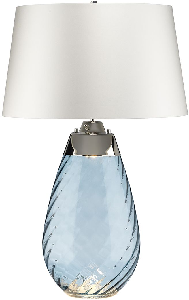 Elstead Lighting Lena Tischlampe 2x60 W blau-satin LENA-TL-L-BLUE-OWSS
