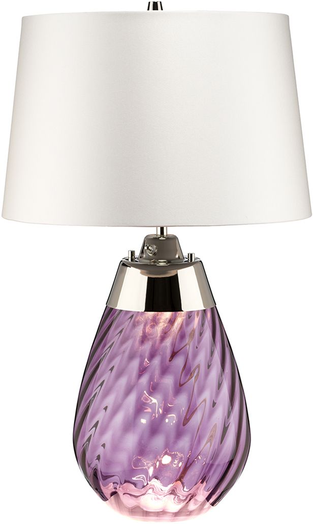 Elstead Lighting Lena Tischlampe 1x60 W violett-satin LENA-TL-S-PLUM-OWSS