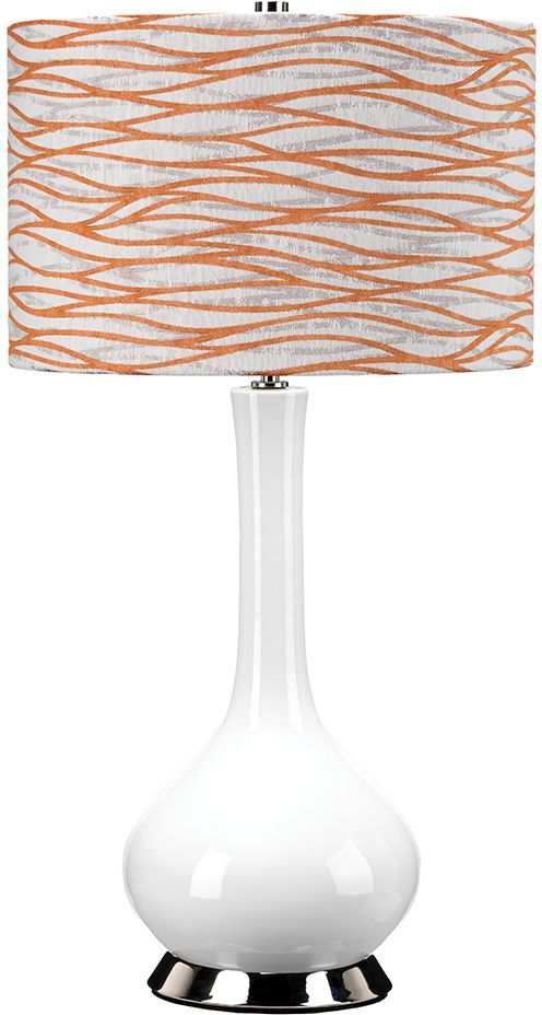 Elstead Lighting Milo Tischlampe 1x60 W weiß-nickel-orange-cremig MILO-PN-TL-LORA