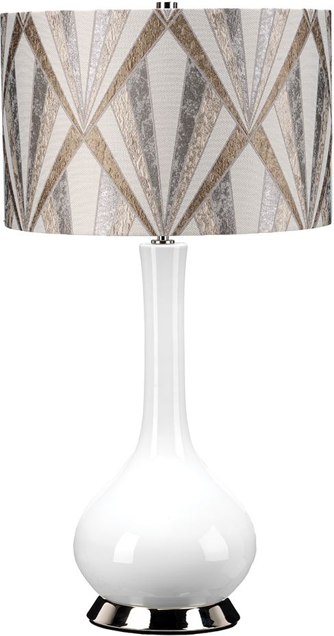 Elstead Lighting Milo Tischlampe 1x60 W weiß-grau-nickel-braun MILO-PN-TL-VOGSC