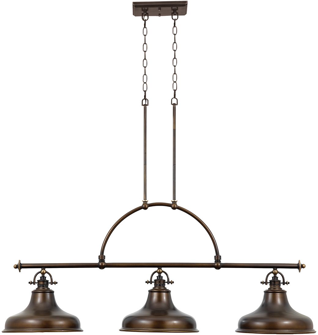 Elstead Lighting Emery Pendelleuchte 3x60 W braun QZ-EMERY3P-PN