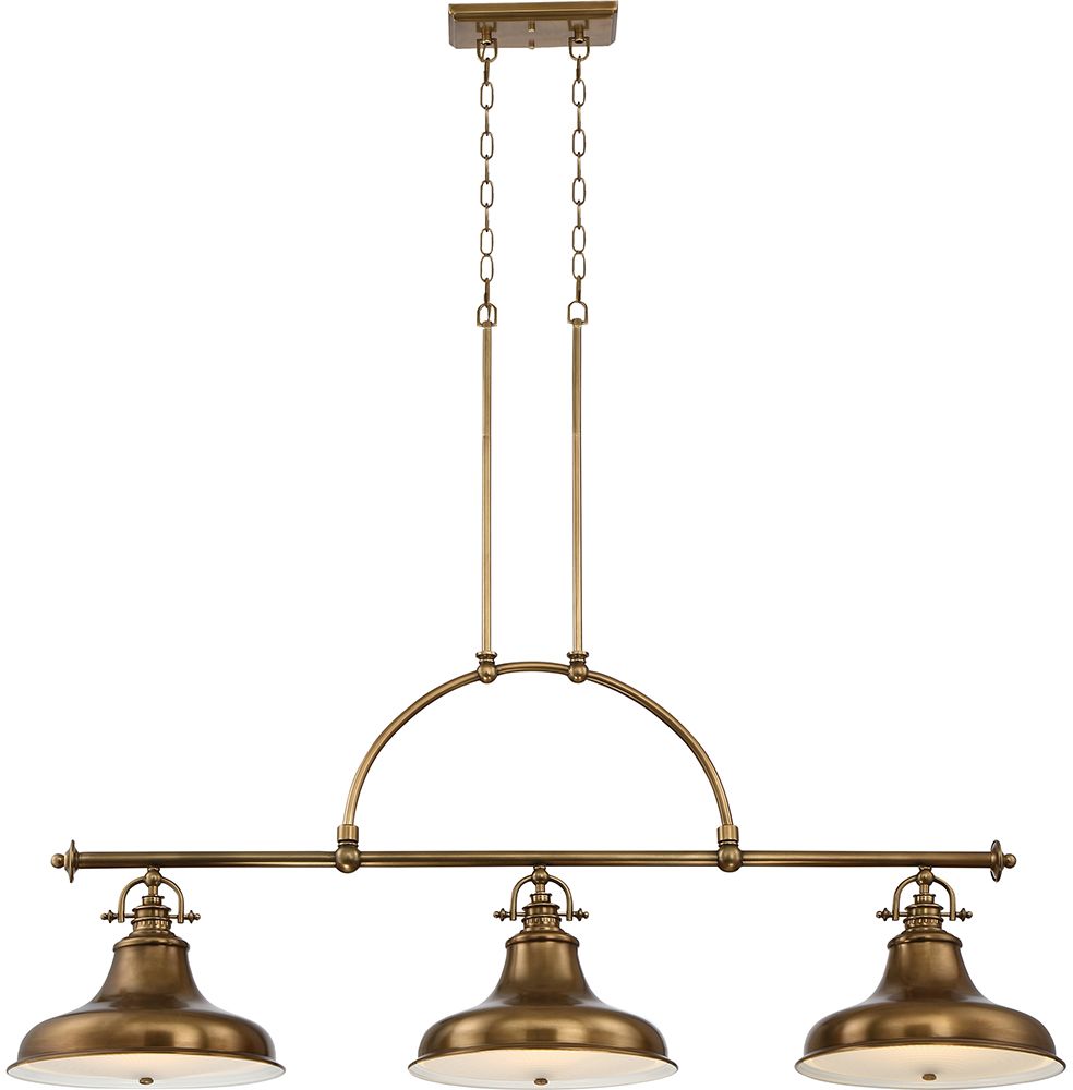 Elstead Lighting Emery Pendelleuchte 3x60 W messing QZ-EMERY3P-WS