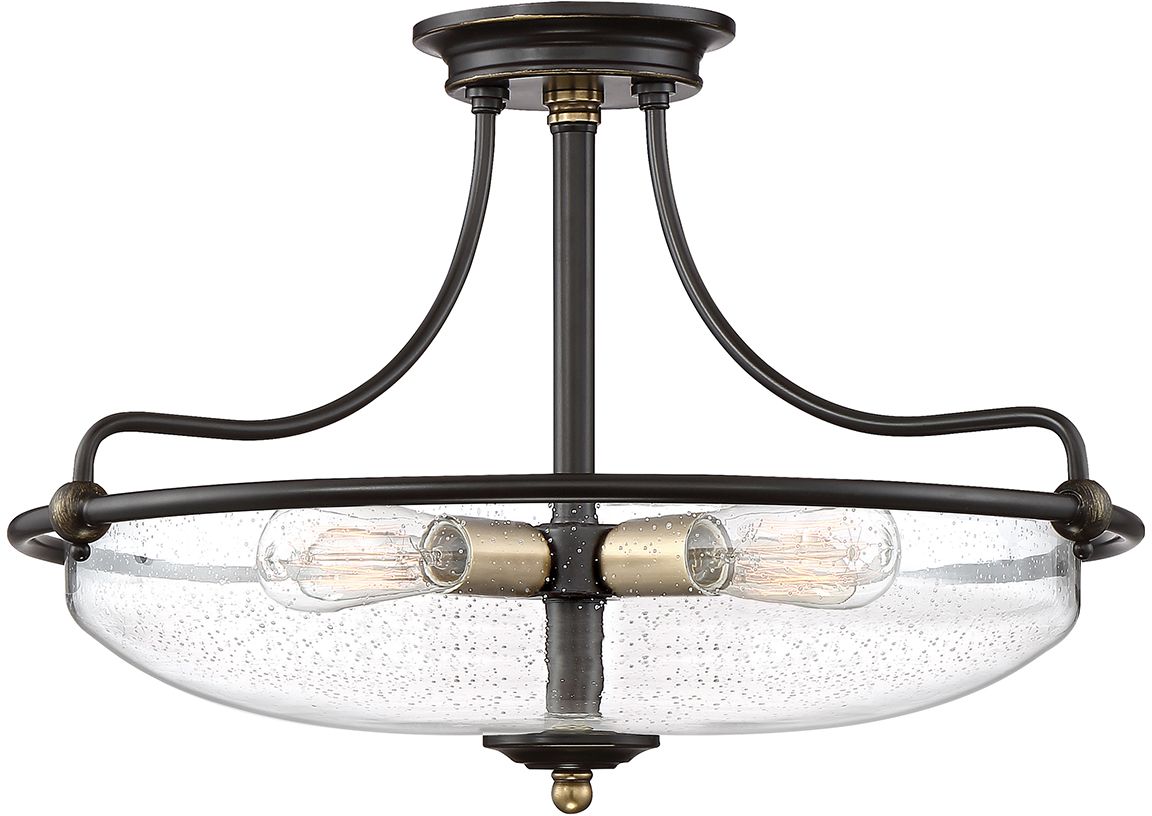 Elstead Lighting Griffin Deckenlampe 3x60 W messing-braun QZ-GRIFFIN-SFM-C-PNAB