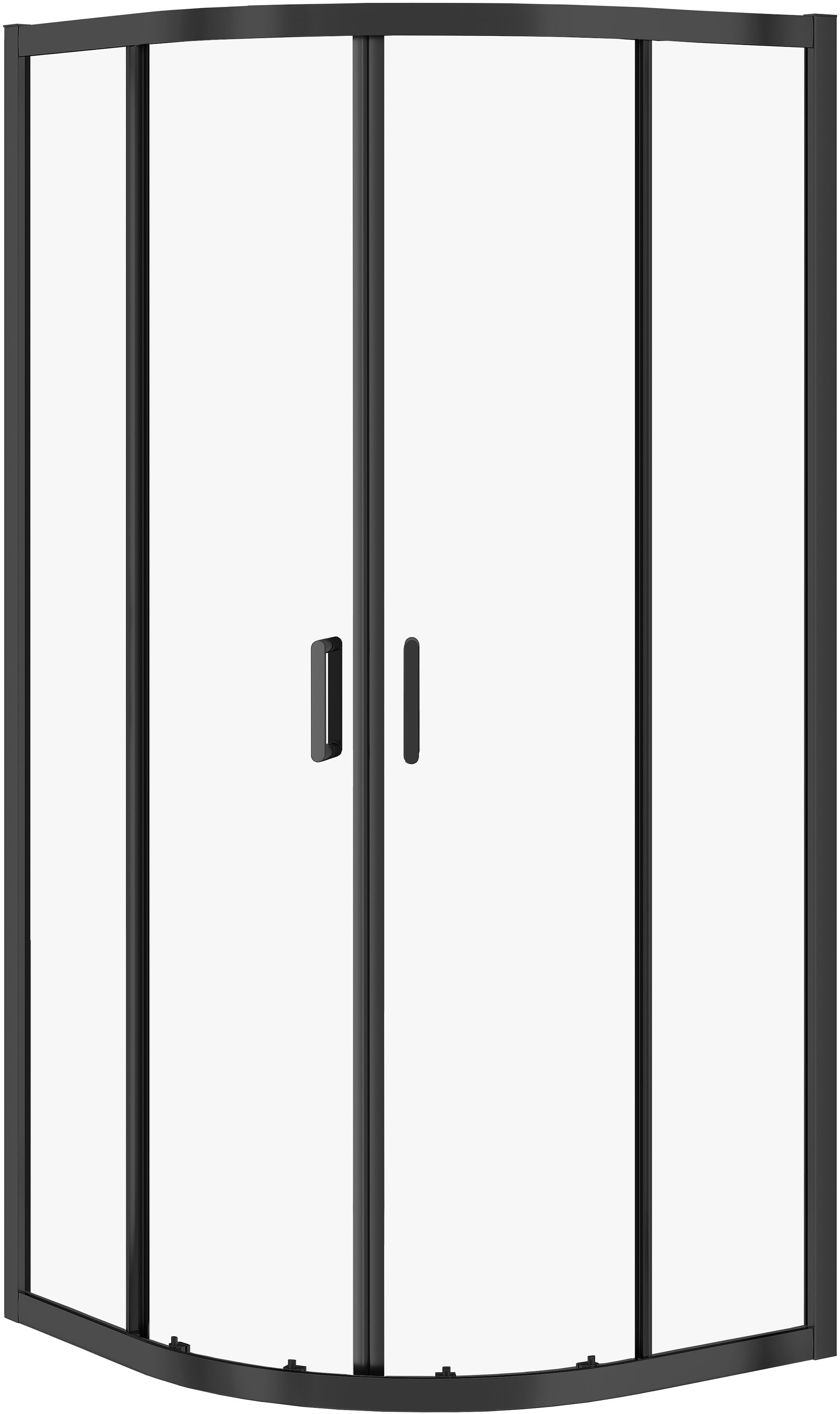 Cersanit Arteco Dusche 90x90 cm halbrund schwarz Matte/durchsichtiges Glas S913-014