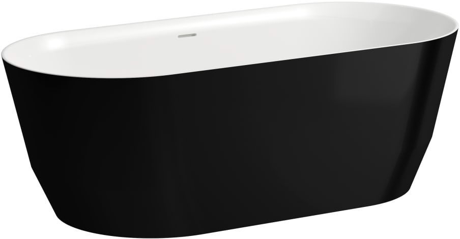 Laufen Pro Freistehende Badewanne 165x75 cm oval weiß-schwarz H2399520640001
