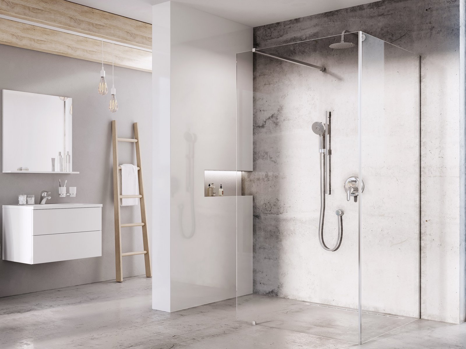 Ravak Walk-In Corner Eine Reihe von Wänden 120 cm chrom Glanz/durchsichtiges Glas GW1CG7C0SZ1