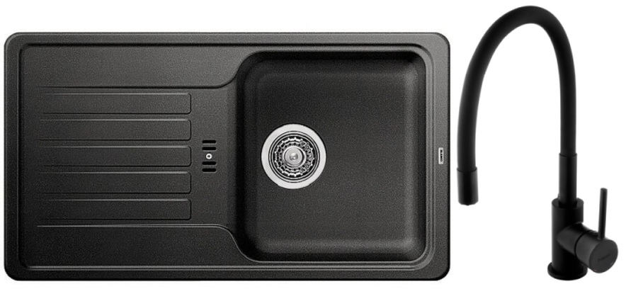 Set Granitspüle Blanco Favos Mini 518186, Küchenarmatur Hagser Emma HGR70000035