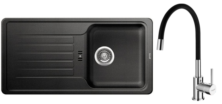 Set Granitspüle Blanco Favos 45 S 516617, Küchenarmatur Hagser Emma HGR30000035