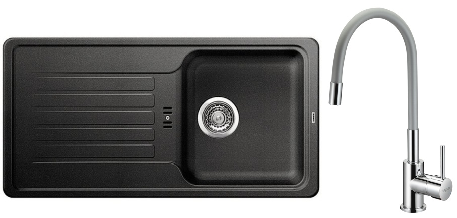Set Granitspüle Blanco Favos 45 S 516617, Küchenarmatur Hagser Emma HGR40000035